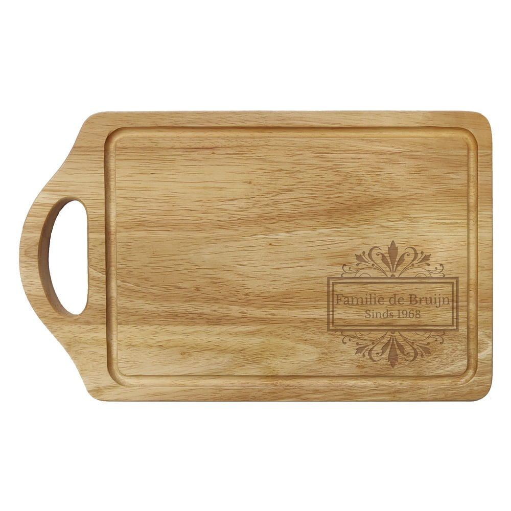 Houten snijplank met handvat graveren personaliseren bedrukken met naam familie huwelijk housewarming | Gepersonaliseerde cadeaus Houten snijplank met handvat, gepersonaliseerd