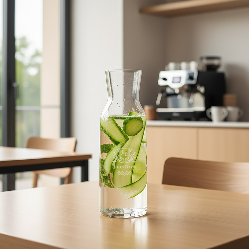 Karaf graveren Personalsurprise sfeer foto 1 | Gepersonaliseerde cadeaus Gepersonaliseerde en gegraveerde karaf met eigen ontwerp, perfect voor unieke geschenken.