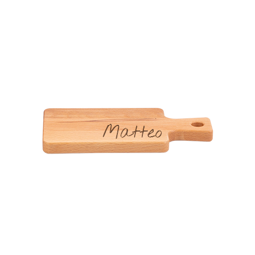 Kleine borrelplank graveren personalsurprise persoonlijk cadeau uniek geschenk eigen gravure zijaanzicht | Gepersonaliseerde cadeaus Kleine houten borrelplank gegraveerd met bedrijfslogo – stijlvol relatiegeschenk