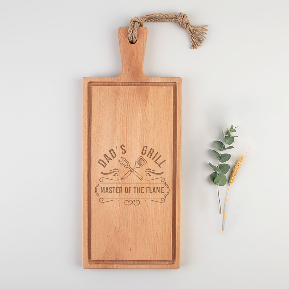 Steakplank met handvat graveren, perfect voor stijlvol serveren van steaks.