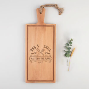 Steakplank met handvat graveren, perfect voor stijlvol serveren van steaks.