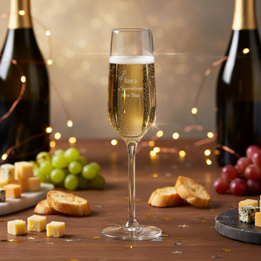 glas 2 | Gepersonaliseerde cadeaus Champagneglas nieuwjaar - eindejaarscadeau