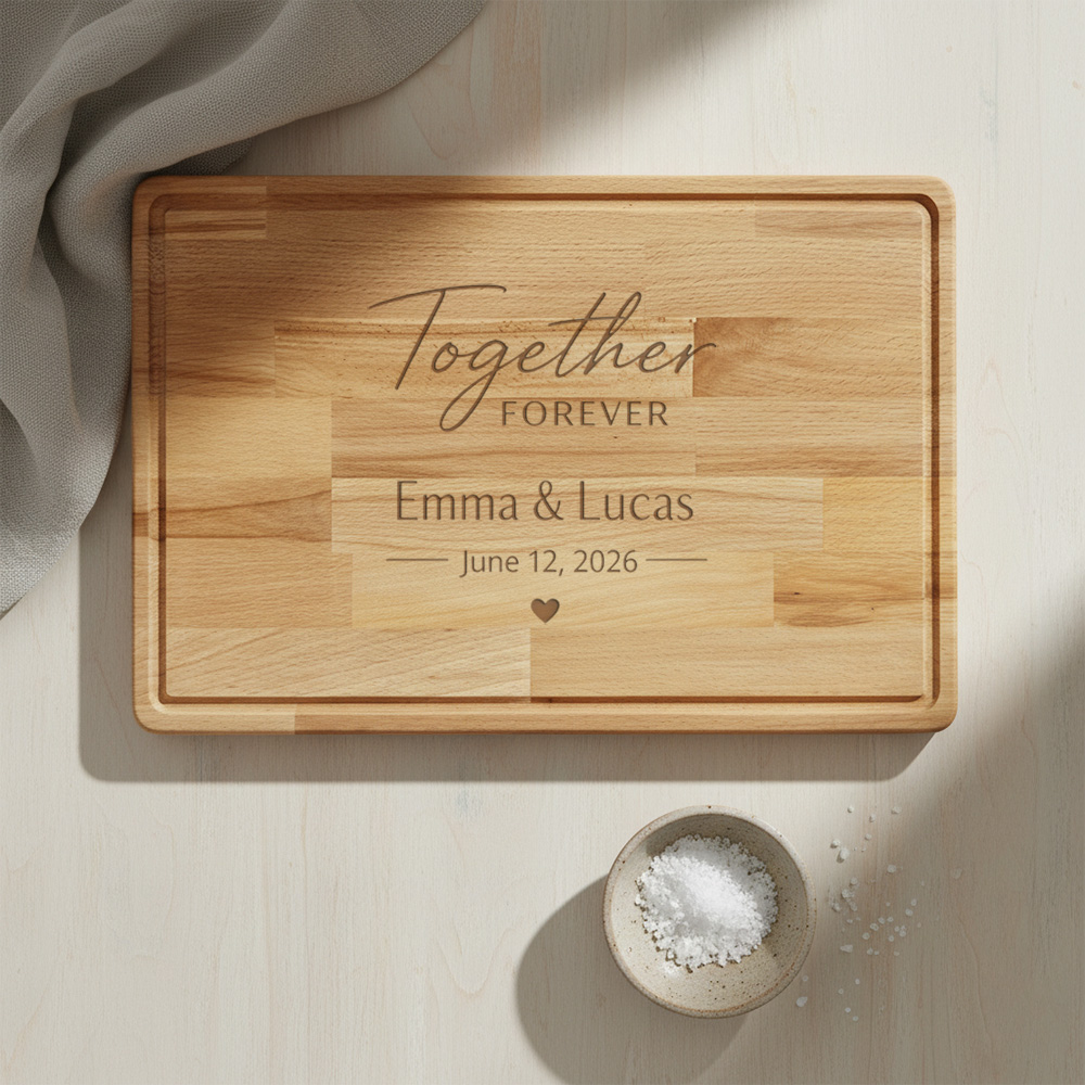 hakblok beukenhout graveren PersonalSurprise sfeer foto 1 | Gepersonaliseerde cadeaus Hakblok beukenhout graveren, ideaal voor gebruik in de keuken.