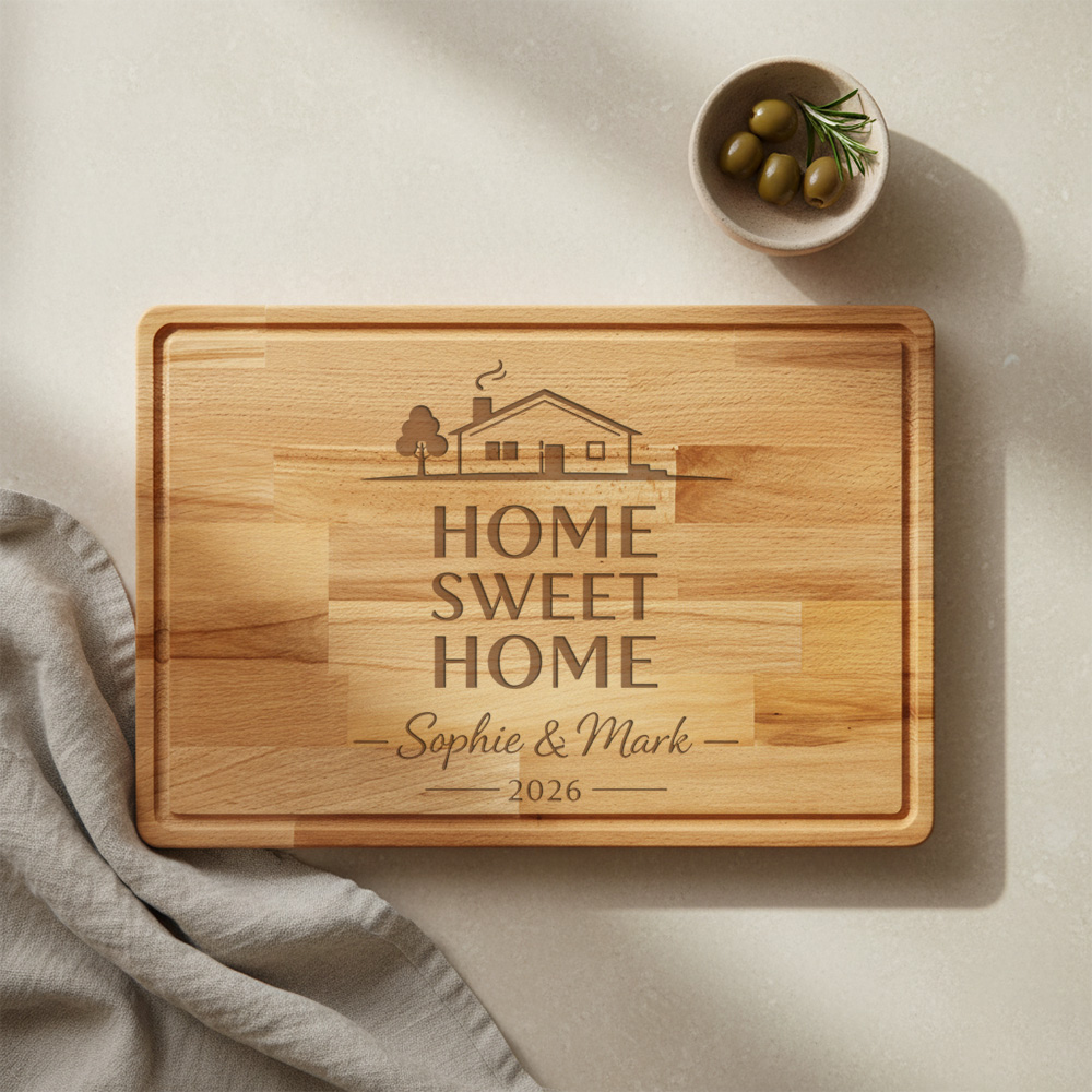 hakblok beukenhout graveren PersonalSurprise sfeer foto 2 | Gepersonaliseerde cadeaus Hakblok beukenhout graveren, ideaal voor gebruik in de keuken.