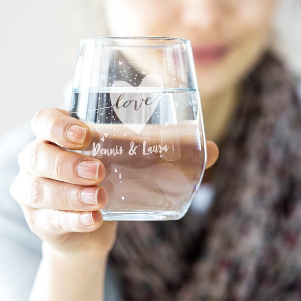 waterglas met naam logo graveren persoonlijk personaliseren glas | Gepersonaliseerde cadeaus Gepersonaliseerd en gegraveerd waterglas met eigen ontwerp, ideaal voor unieke geschenken.