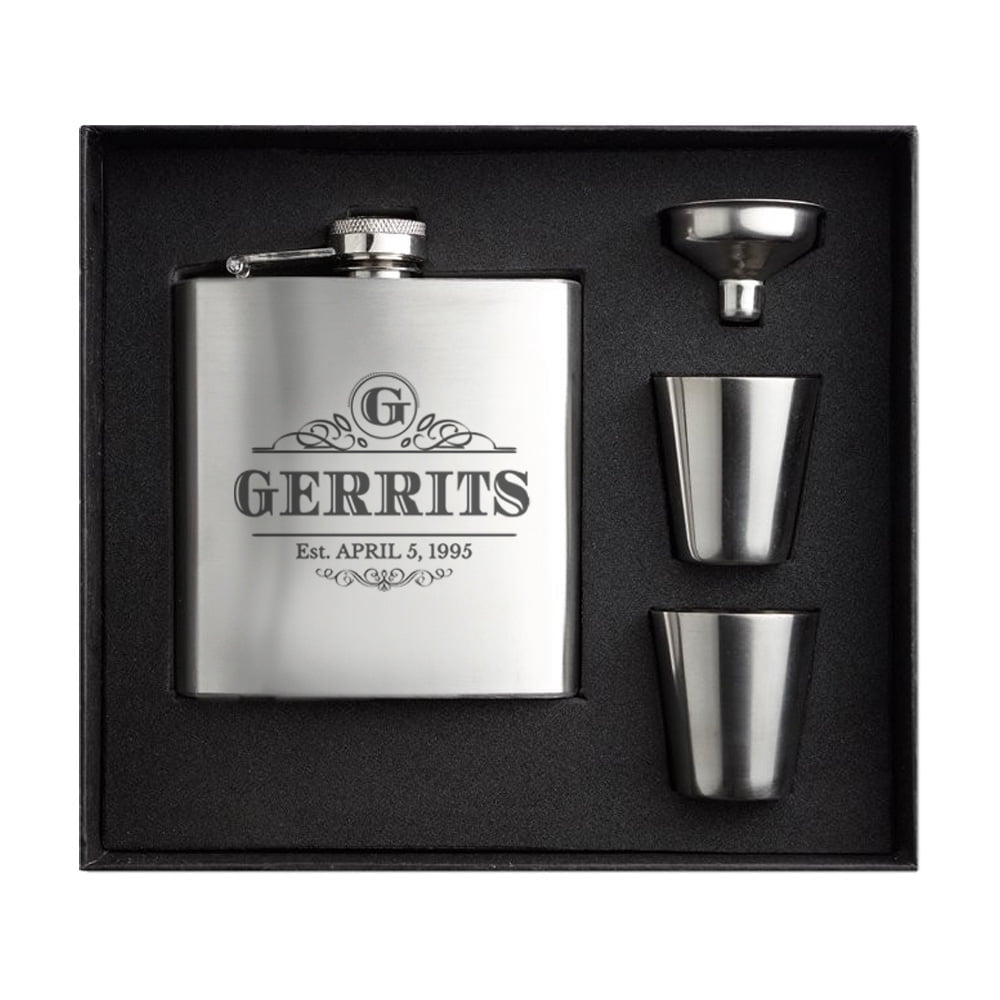 Heupfles zilver geschenkset mannencadeau cadeau voor mannen heren man vader hem | Gepersonaliseerde cadeaus Zilveren heupfles geschenkset voor verjaardag