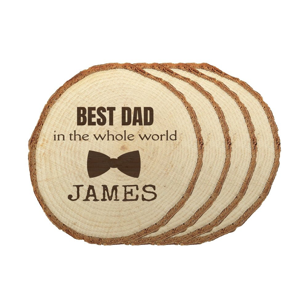 Onderzetters hout set 1 | Gepersonaliseerde cadeaus Houten onderzetters set