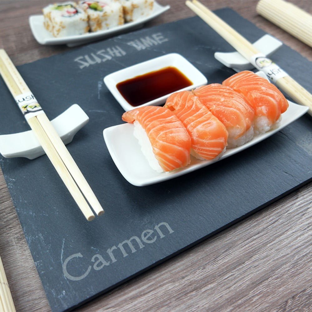 Sushi set graveren PersonalSurprise | Gepersonaliseerde cadeaus Gegraveerde sushi set van PersonalSurprise