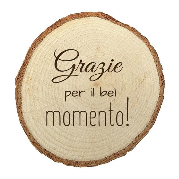 boomstamschijfje graveren klein houten onderzetter PersonalSurprise dankjewel bedankt | Gepersonaliseerde cadeaus Klein houten onderzetter met gravure