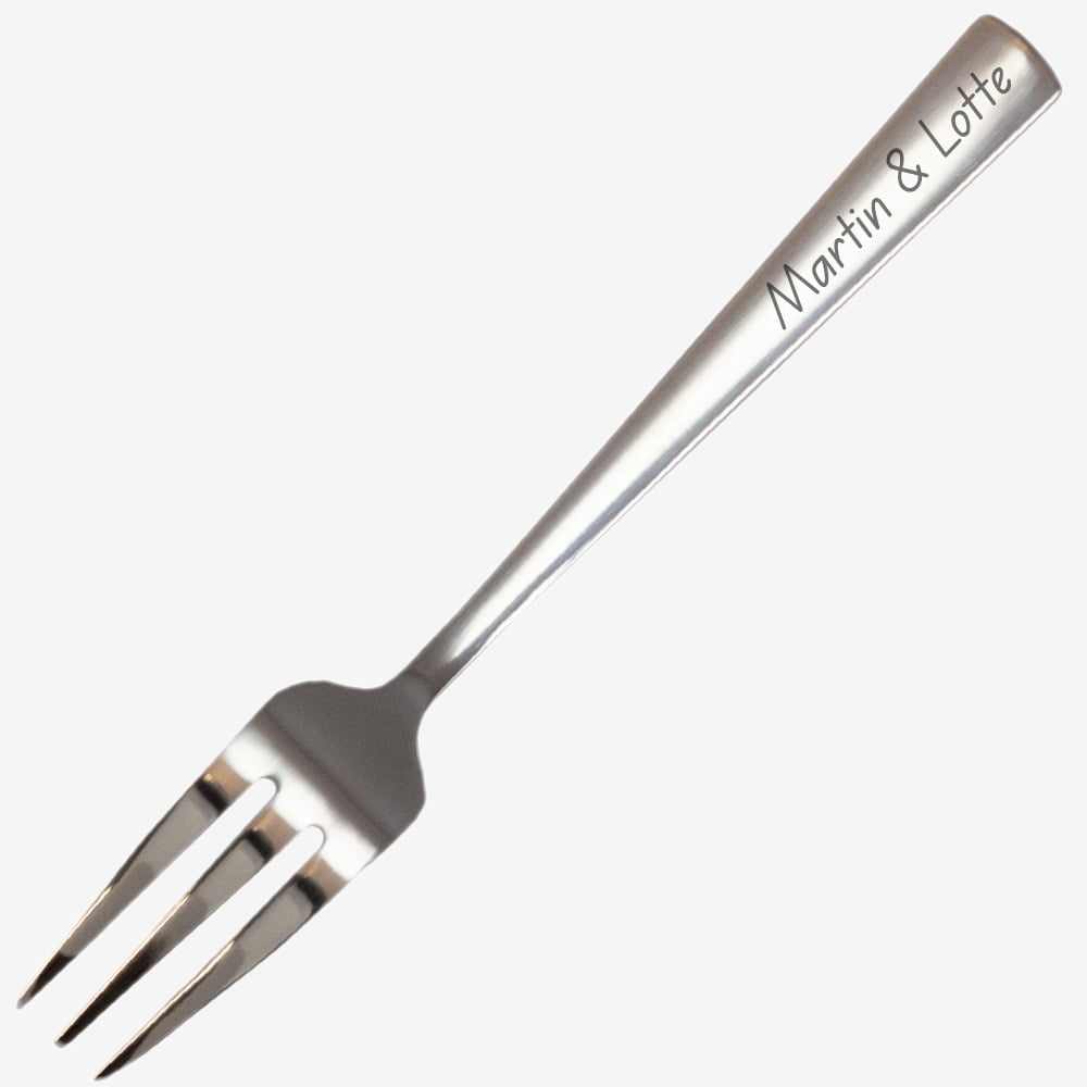 gebaksvork taartvork gravure met namen huwelijk PersonalSurprise jubileum | Gepersonaliseerde cadeaus Gebaksvork met namen voor jubileum
