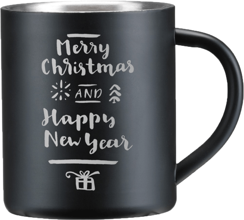 Mok graveren mat zwart kado kerst | Gepersonaliseerde cadeaus Gegraveerde mat zwarte mok