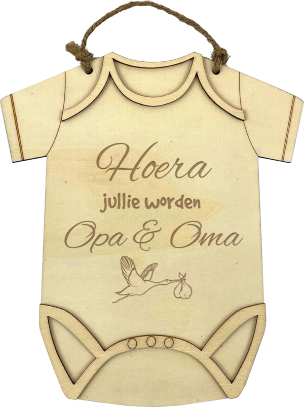 Houten romper graveren | Naambordje - Afbeelding 4