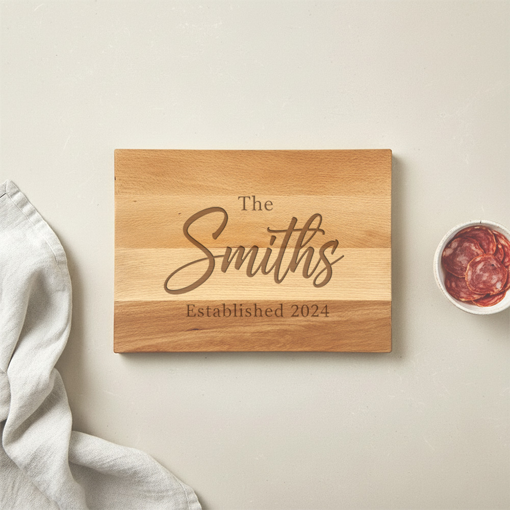 Snijplank graveren dik beukenhout medium Personalsurprise sfeer foto 2 1 | Gepersonaliseerde cadeaus Snijplank dik beukenhout graveren van 38 cm, gegraveerd