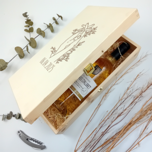 Luxe magnum wijnkist graveren met twee vakken, ideaal voor geschenken en speciale gelegenheden