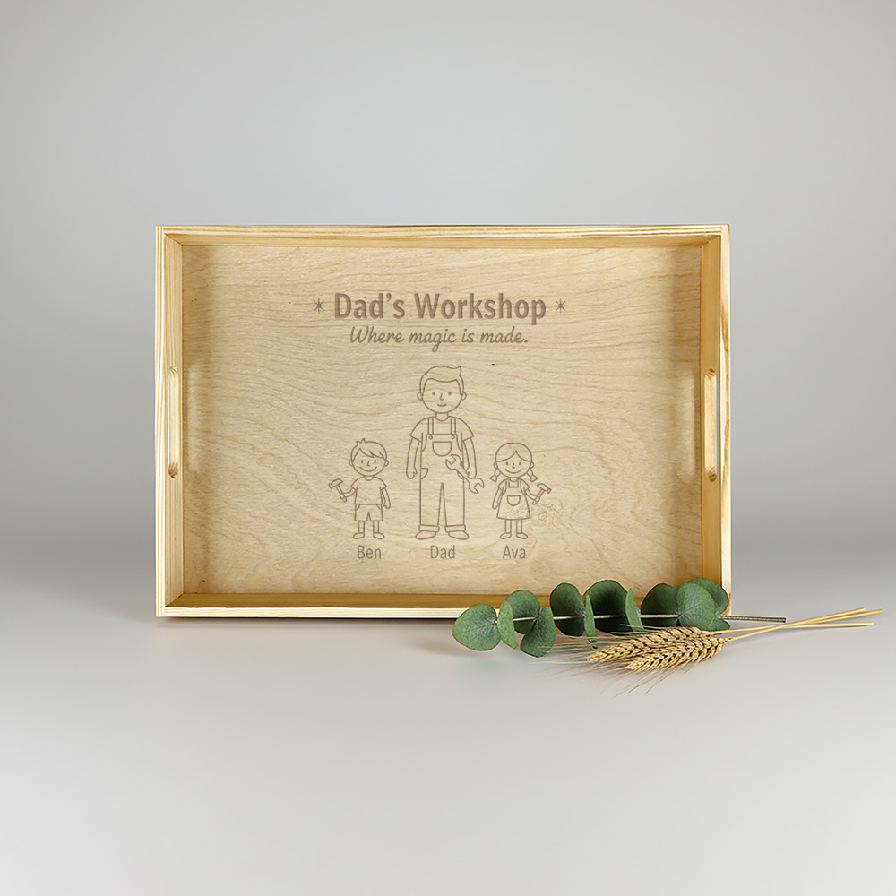 Dienblad graveren Personalsurprise foto 2 | Gepersonaliseerde cadeaus Gegraveerd dienblad van hout – gepersonaliseerd cadeau