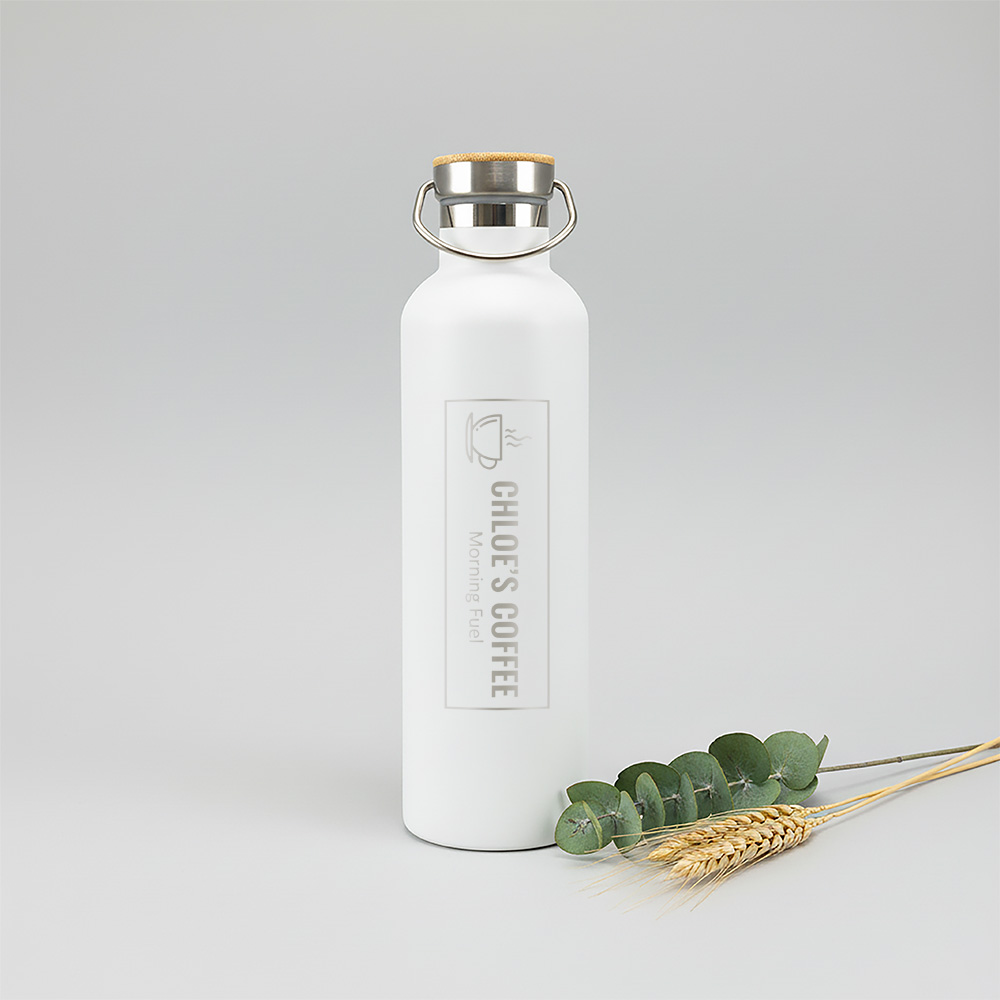 Thermosfles wit graveren Personalsurprise foto 2 | Gepersonaliseerde cadeaus l: Gegraveerde thermosfles met naam – persoonlijk geschenk voor hem of haar