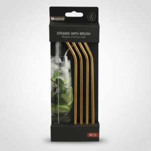 Rietjes met borstel in verpakking set